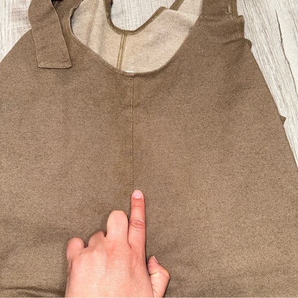 EXLURA JP052 Womens Brown Sleeveless Jumpsuit Wide Leg Casual Pockets Size L - Picture 11 of 12